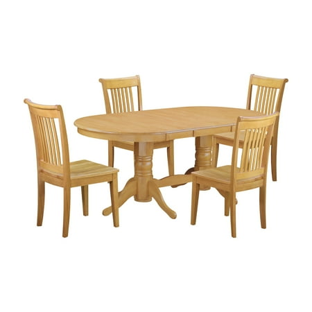 East West Furniture Vancouver 5 Piece Extending Dining Table Set With Cushioned Chairs Oak