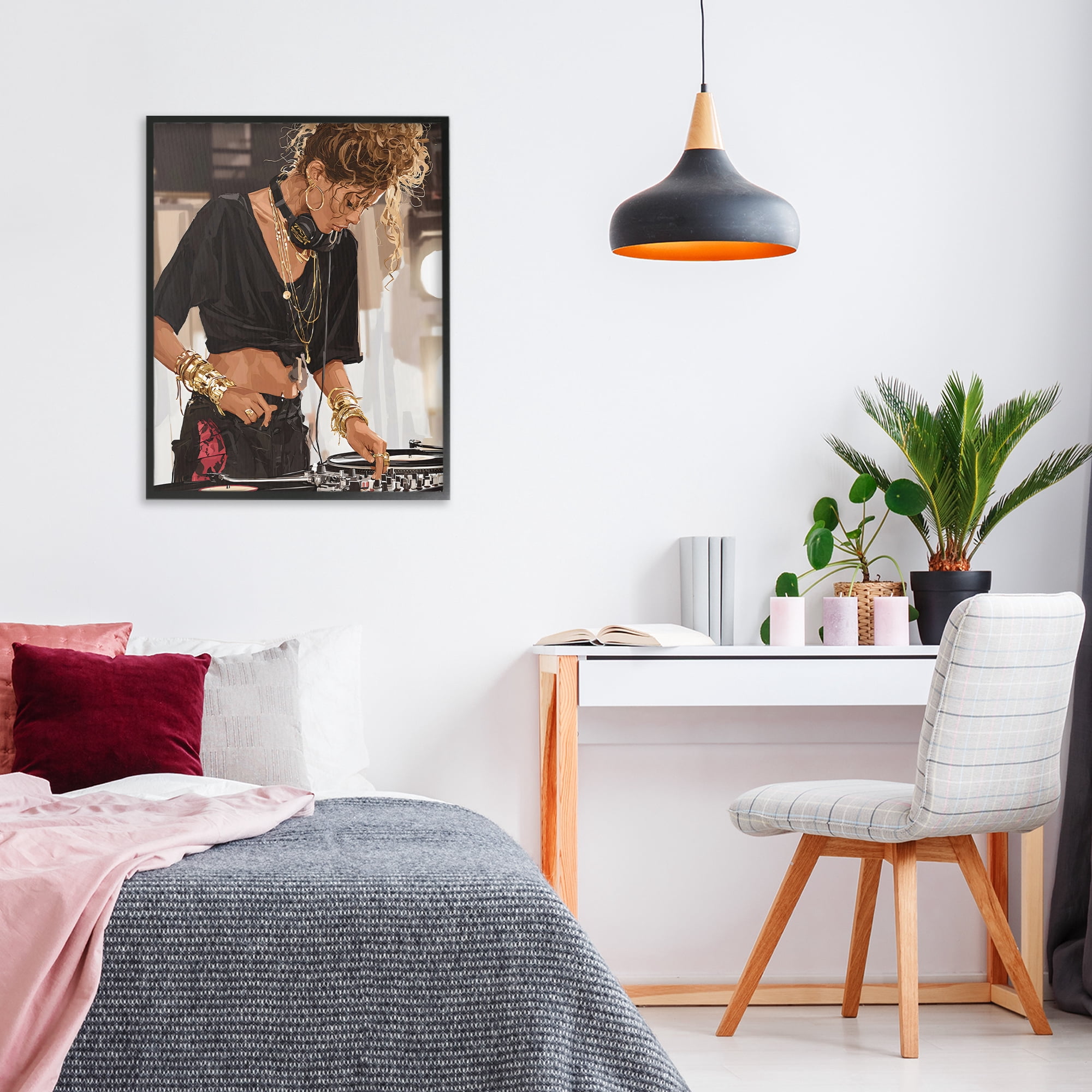 Stupell Industries Speaking Through Music DJ Black Framed Giclee Art, design by Franklyn Gregory