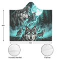 thumbnail image 3 of Mystical Forest Wolf Wearable Blanket Hoodies for Women Men Adults Soft Warm Full Moon Howling Wolves Hooded Blankets for Sofa Bed Decor Halloween 50x60 Inch, 3 of 5