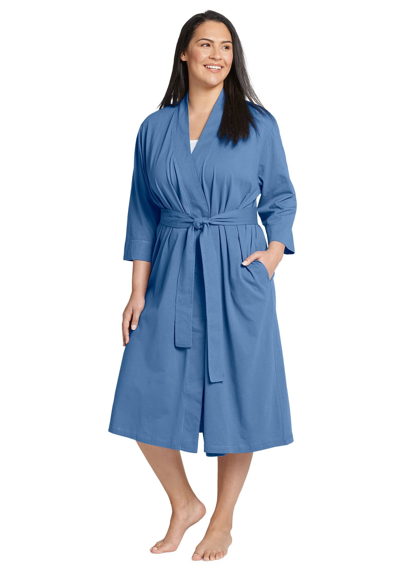 Jockey Women Plus Size Everyday Essentials Cotton Long Robe