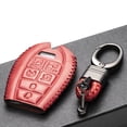 thumbnail image 4 of Vitodeco Genuine Leather Smart Key Fob Case Cover Protector with Leather Key Chain Compatible for 2013 - 2020 Dodge Grand Caravan (7-Button, Red), 4 of 5