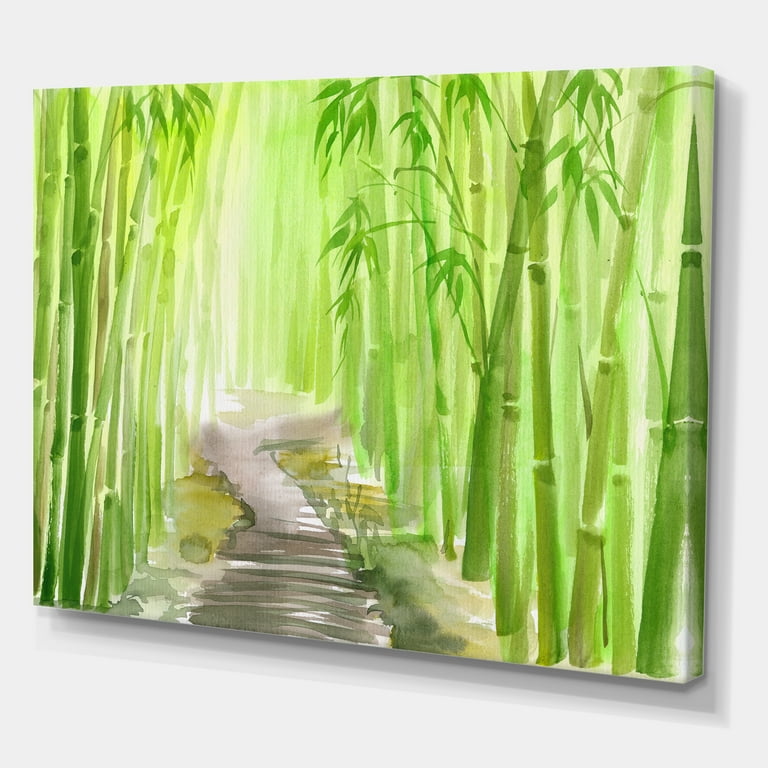 【幕男 きいろ】幕男3rd The Arth×URBAN FOREST Designart Green Bamboo Forest 8x12 Canvas Art Print - Walmart.com