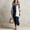 Blue, variant on Women's Summer Striped Shirt Dress – Long Sleeve Spliced Lapel Midi Dress Casual Office & Daily Wear with Chest Pocket Black，S