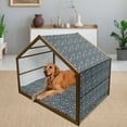 thumbnail image 2 of Cat Pet House, Hipster Faces Kitty Pet Heads Avatar Emotion Funny Feline Characters Cartoon, Outdoor & Indoor Portable Dog Kennel with Pillow and Cover, 5 Sizes, Multicolor, by Ambesonne, 2 of 4