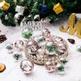thumbnail image 2 of Juego de bolas de adorno navideño: bolas decorativas de plástico transparente irrompibles para árbol de Navidad, casa, fiesta, decoración navideña, 19 unidades (aguja de pino), 2 of 4