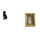 thumbnail image 1 of Estatua de gato, figura de resina, marco de fotos, adorno decorativo de flores, ideal para regalar, decoración del hogar, oficina, estudio, galería., 1 of 7