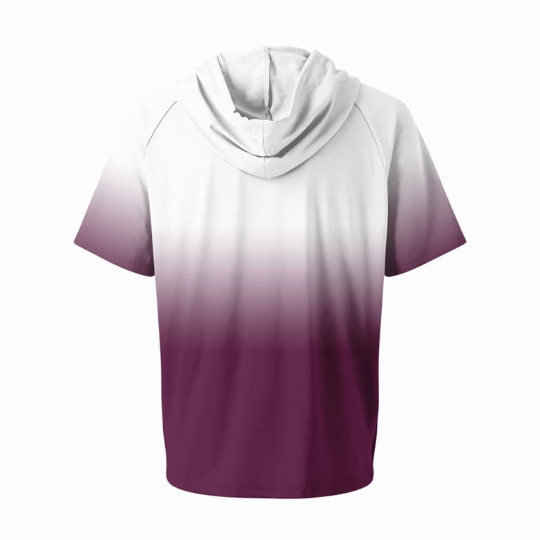 Mens Sun Hoodie UPF 50+ Short Sleeve Hooded Sun Tee, Relaxed Fit