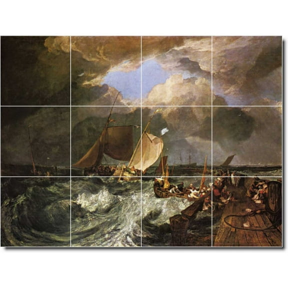 Ceramic Tile Mural-Joseph Turner Landscapes Painting 354. 17" w x 12.75" h using (12) 4.25 x 4.25 ceramic tiles