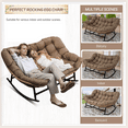thumbnail image 5 of RADIATA 2 Person Indoor Papasan Rocking Chair with Ottoman and Cushion, Oversized Double Recliner Rocker for Living Room, Bedroom, or Study Room，Brown, 5 of 9