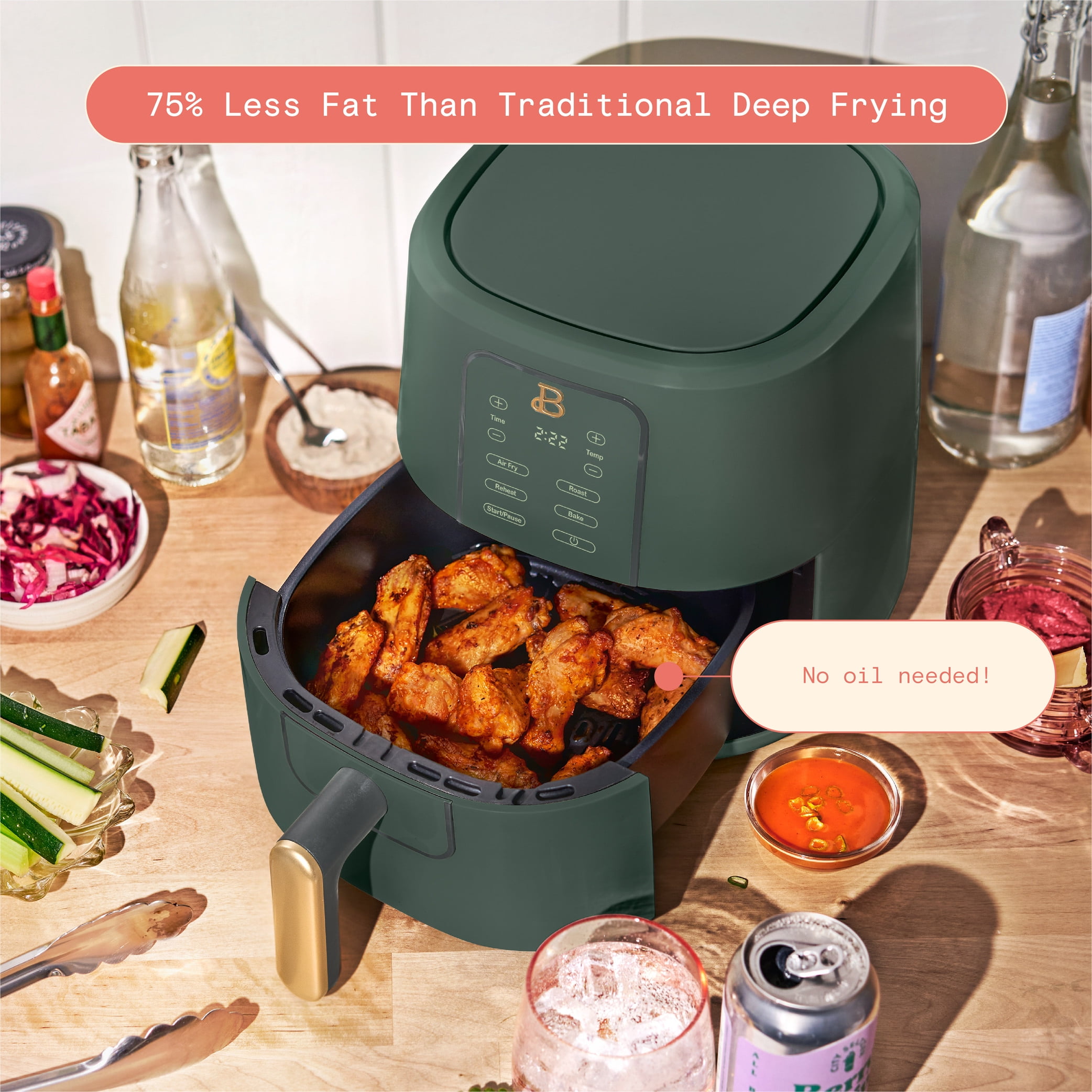 Beautiful 3 Qt Air Fryer with TurboCrisp Technology, White Icing by Drew  Barrymore 