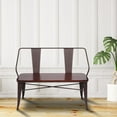 thumbnail image 5 of Ktaxon Metal Bench Industrial Mid-Century 2 Person Chair with Wood Seat,Brown, 5 of 8