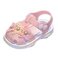 thumbnail image 3 of WNVMWI Toddler Girl Closed Toe Sandals Summer Kids Soft Soled Walking Shoes with Ankle Strap Girls Non-Slip Sandal Pink Size 4, 3 of 7