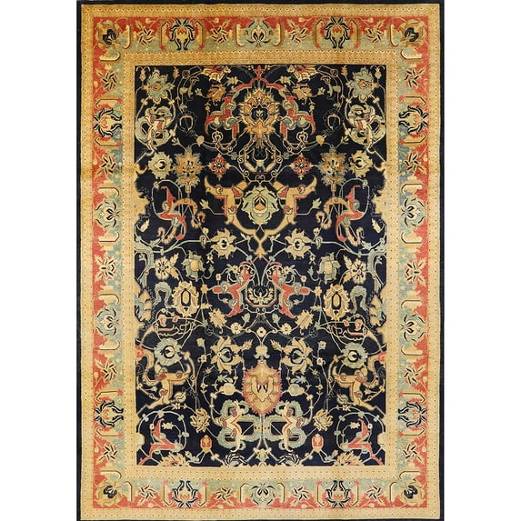 Ahgly Company Indoor Rectangle Mid-Century Modern Bakers Brown Oriental Area Rugs, 8' x 12'