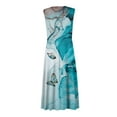 thumbnail image 4 of Robes d'Été pour Femmes, Robes Maxi Sans Manches à Col en V Décontractées à Fleurs Mignonnes, Robes Fluides pour Femmes, 4 of 6