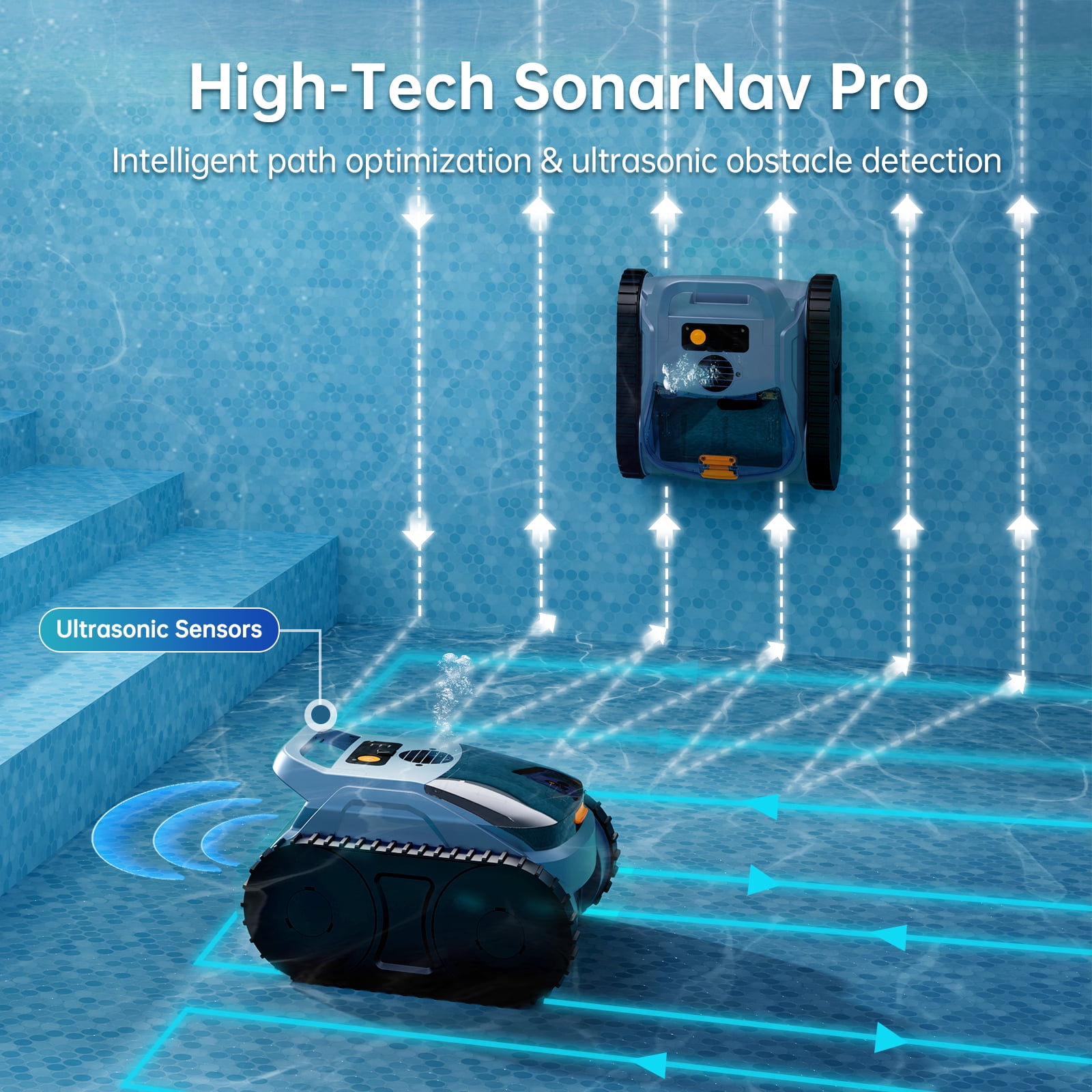Cordless Robotic Pool Vacuum Pool Robot Cleaner with Wall Climbing for Inground Pool and Above Ground Pool