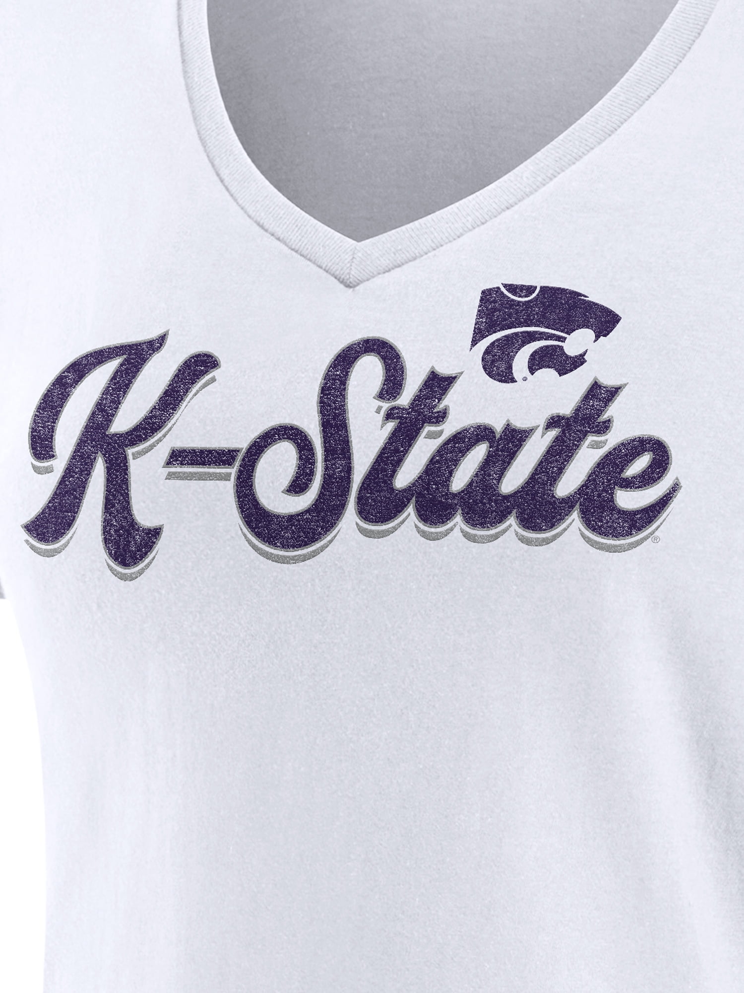 NCAA Kansas State Wildcats Women's Cotton White Short Sleeve T-Shirt