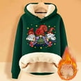 thumbnail image 4 of Christmas Cute Hoodies for Women 2025 Long Sleeve Heavyweight Holiday Hooded Sweatshirt Pullover Tops, 4 of 5