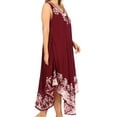 thumbnail image 4 of Sakkas Sundari Caftan Tank Dress / Cover Up - Chocolate / White - One Size, 4 of 5