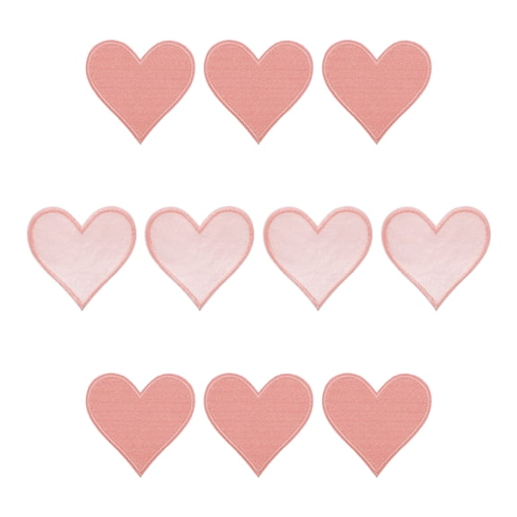 Uxcell Hearts Patches Dark Pink Iron-On Patch Sew Embroidered Applique 2.8x2.68 Inch Clothing Repair Backpack 10Pcs