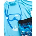 thumbnail image 3 of iXtreme Boys' Rashguard Set - UPF 50+ 2-Piece Snug Fit Swim Shirt and Trunks Swimsuit Set (Little Kid/Big Kid), 3 of 7