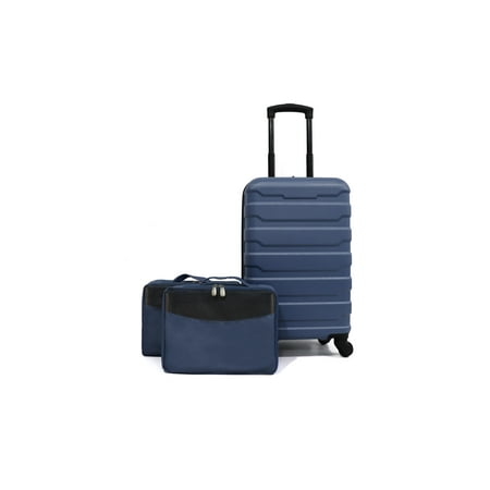 Protege 20" Hardside Carry-on ABS Luggage with 2 packing cubes Blue