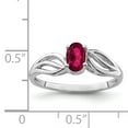 thumbnail image 3 of 925 Sterling Silver Polished Created Ruby Ring Size 5 Ring for Women - .50 cwt, 3 of 5