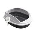 thumbnail image 4 of Bandeja de arena para mascotas con pala, sartenes de arena, bandeja grande desmontable para gatos, perros pequeños, orinal, inodoro para conejos y , Negro 45cm, 4 of 8