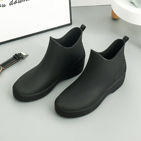 

Waterproof Anti-Slip Rain Boots For Ladies Short Ankle Rain Boots Light Chelsea Rubber Boots Garden Shoes