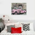 thumbnail image 5 of Nawypu Vintage Truck Picture Wall Decor - Farmhouse Wall Art, Pink Truck And Flowers Canvas Print For Home Decor, Modern Rustic Landscape Painting, Barn Artwork Framed For Living Room Wall Decor, 5 of 5