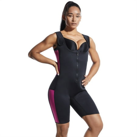 

Women Full Body Shaper Neoprene Sauna Suit Sweat Workout Waist Trainer Thighs Slimmer Shapewear Bodysuit