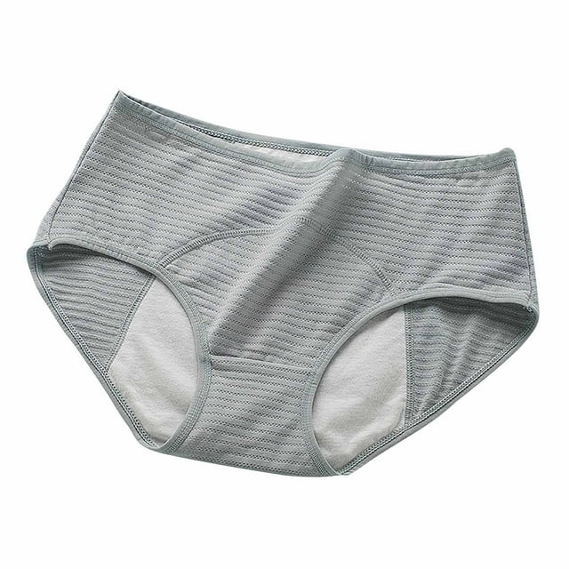 Penkiiy Women's High-Leg Brief Panty with Lace Back Coverage Full Rise Briefs Underwear L Gray