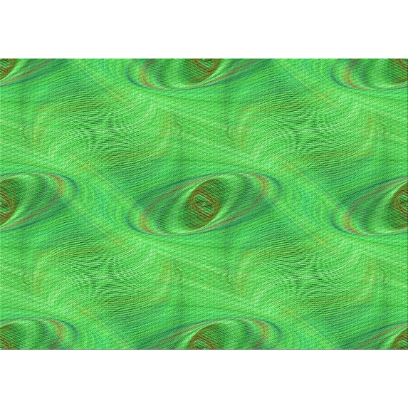Ahgly Company Machine Washable Indoor Rectangle Transitional Neon Green Area Rugs, 2' x 3'