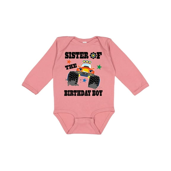 Inktastic Sister of the Birthday Boy Girls Long Sleeve Baby Bodysuit