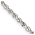 thumbnail image 1 of Diamond2Deal 925 Sterling Silver 2.5 mm Solid Rope Chain Necklace for Women 24", 1 of 6