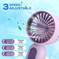 thumbnail image 5 of Mini Portable Fan Bulk Cute Handheld Lightweight Small Little Personal Hand Eyelash Fan 3 Speeds USB Rechargeable for Women Men Indoor Outdoor Makeup Travel Camping (black, 6 Pcs), 5 of 6