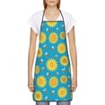 thumbnail image 2 of Naloa 1Pack Adjustable Bib Apron Waterdrop Resistant Cooking Kitchen Aprons for Women Men Chef, Bee Sunflower Print, 2 of 8