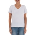 thumbnail image 3 of Time and Tru Women's Pima Cotton Blend V Neck Tee, 2-Pack, Sizes XS-XXXL, 3 of 7