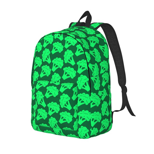 Disketp Green Broccoli Mochila de Lona Estampada, Mochila Escolar de Viaje Ligera para Estudiantes y Portátil-Medium