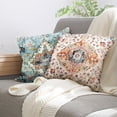 thumbnail image 6 of Pack of 2 Persian Pillow Covers 20x20 Inch, Vintage Turkish Carpet Boho Decorative Throw Pillow Covers for Home Decor Living Room Bed Couch, Orange Pillowcase Set of 2, 6 of 6