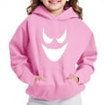 thumbnail image 2 of lcziwo Kids Hooded Sweatshirt Halloween Pumpkin Hoodie Boys Girls Fleece Pullover Sweatshirts with Pocket Pink 110, 2 of 5