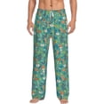 thumbnail image 2 of Lsque Mushrooms and Flowers Print Men's Pajama Pants, Lounge Pant - Comfortable Home Wear,Elastic Waistband, Stylish Design-Medium, 2 of 9