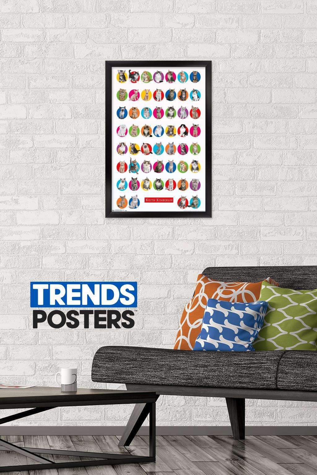 Keith Kimberlin - Kitten Grid Wall Poster, 14.725" x 22.375", Framed