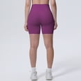 thumbnail image 5 of Ice Feel Breathable Friendly Tight High Waist Yoga Shorts For Running Workout Fitness Compression Wicking Seamless Lightweight Summer Stretch, S, Dark Purple, 5 of 8
