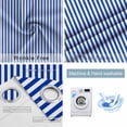 thumbnail image 6 of Blackout Curtains for Bedroom, Navy Blue Stripe Room Darkening Window Drapes for Living Room, Modern White Vertical Striped Geometric Thermal Insulated Grommet Curtains, 52x96 inch, 2 Panels, 6 of 9