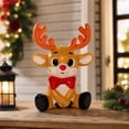 thumbnail image 4 of Christmas Sitting Reindeer Resin Figurine, Cute Red Nosed Deer with Bow, Christmas Decor, Holiday Tabletop Statue for Porch Mantel Shelf Entryway and Indoor Home Decor Display Accent, 4 of 7