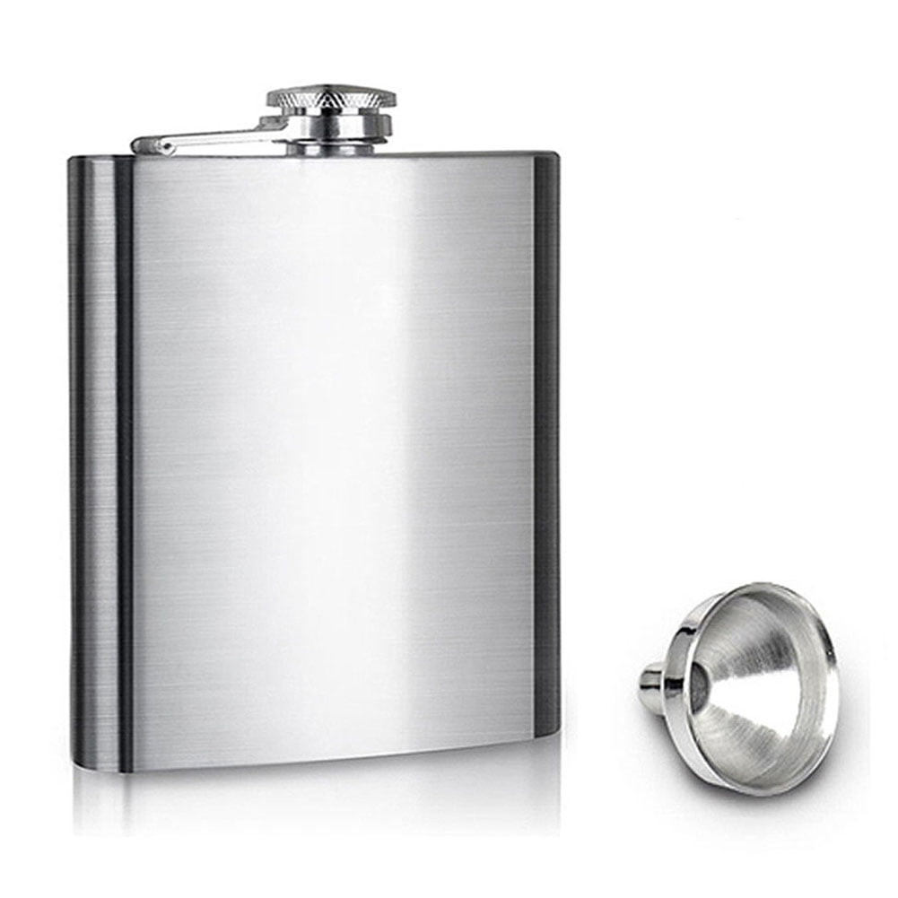 Portable Stainless Steel Hip Flask Vodka Whisky Wine Pot Hip Flask with Funnel 