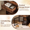 thumbnail image 5 of Dog Crate Furniture for Small Dogs，Wooden Puppy Kennel with Charging Station & Drawer, Rustic Brown, 5 of 8