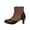 Brown, variant on Comfortable Fashion Ankle Boots for Women, Rivet Color Block High Heel Side Zipper Booties, Vintage Victorian Round Toe Dressy Shoes