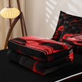 thumbnail image 5 of Erosebridal Sports Super Car Zipper Full Size Comforter Sets with Fitted Sheet and 2 Pillowcases for Boys Men, 3D Cube Texture Print Zipper Bedding Set, Red Black, Black Reversible, 4pcs, 5 of 7