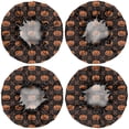 thumbnail image 2 of Shower Caps,Halloween Pumpkin & Bones Pattern Waterproof Shower Cap for Women 4 Pieces,Double Reusable Hair Cover for Shower PEVA Elastic Stretch Hem, 2 of 7